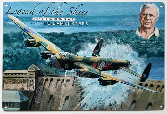 Metal Vintage Style Wall Sign - Dambusters Barns Walis (Lancaster), 20cm x 30cm [WW2d]