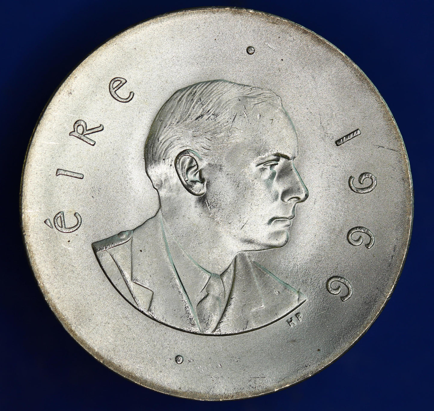 GENUINE 1966 Ireland Eire Pearse Easter Uprising 10 Shillings Silver 83% coin [05/26 35140]