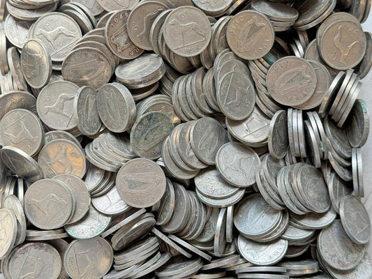 200g of Irish pre-decimal sixpences, Ireland EIRE, Approximately 40 coins [IR6d]