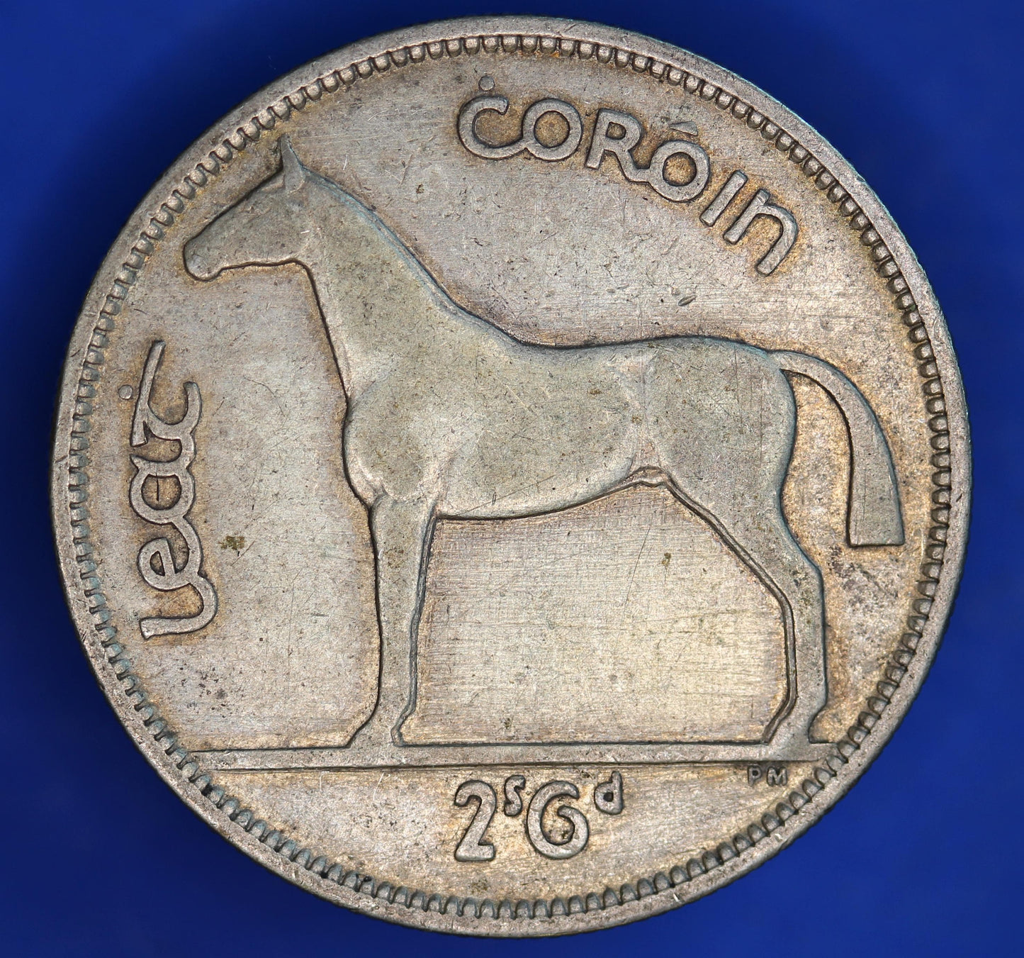 GENUINE 1939 Irish Half Crown Ireland EIRE coin, 75% silver, Horse [06/26 35228]