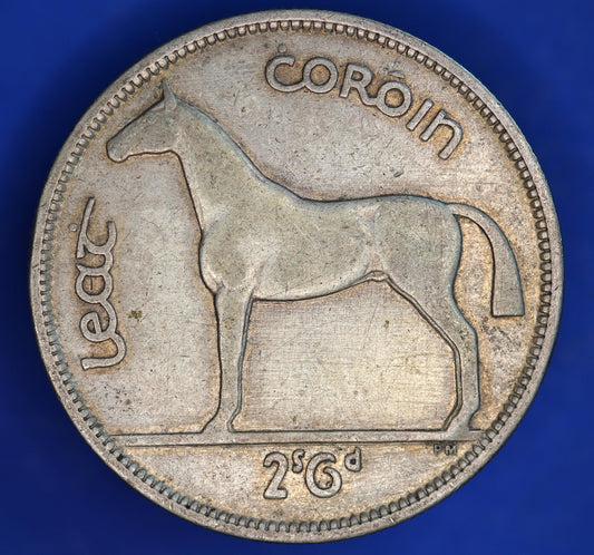 GENUINE 1939 Irish Half Crown Ireland EIRE coin, 75% silver, Horse [06/26 35228]