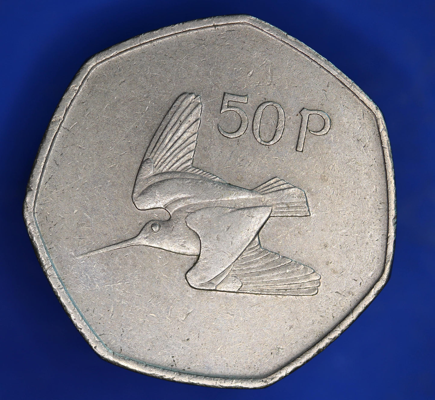 1997 Irish Ireland EIRE Fifty Pence 50p coin, Woodcock    [06/26 35270]