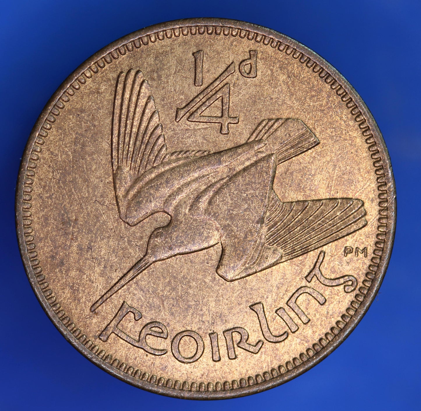 1953 Irish farthing, quarter penny EIRE Ireland coin, Woodcock, high grade [06/26 35295]