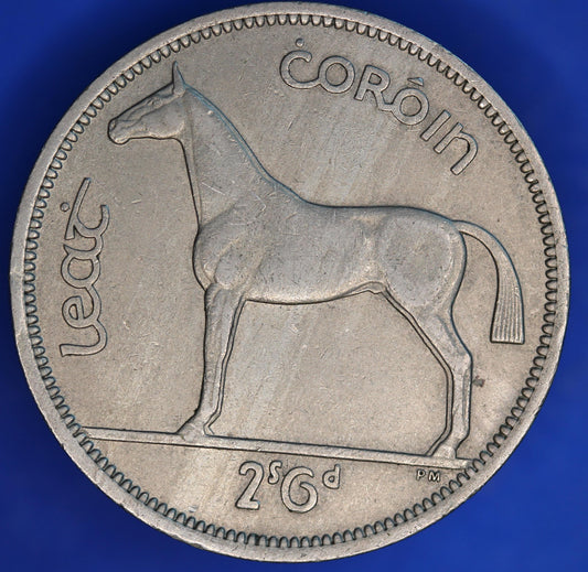 GENUINE 1959 Irish Half Crown 2/6 Ireland EIRE coin, Horse [06/26 35253]