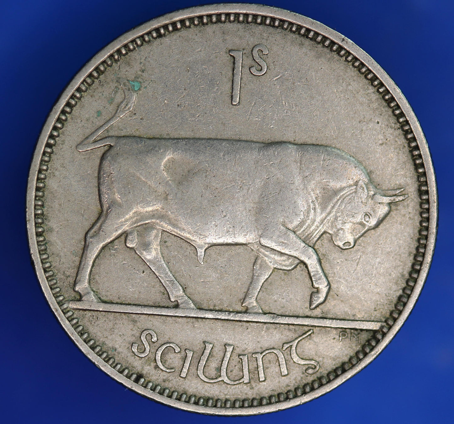 GENUINE 1954 Irish shilling Ireland EIRE, Bull Coin [06/26 35287]
