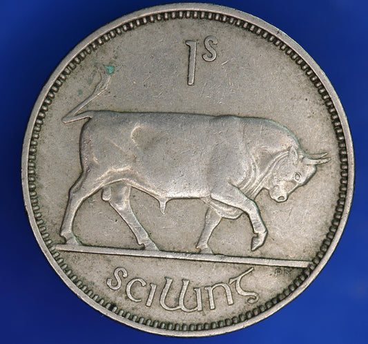 GENUINE 1954 Irish shilling Ireland EIRE, Bull Coin [06/26 35287]