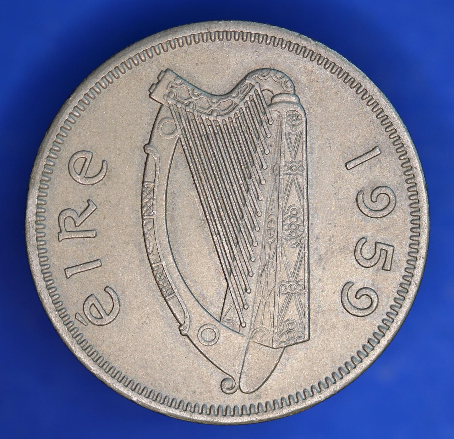 GENUINE 1959 Irish florin two shillings Ireland EIRE, Salmon Coin [06/26 35274]