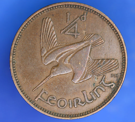 1932 Irish farthing, quarter penny EIRE Ireland coin, Woodcock, high grade [06/26 35294]