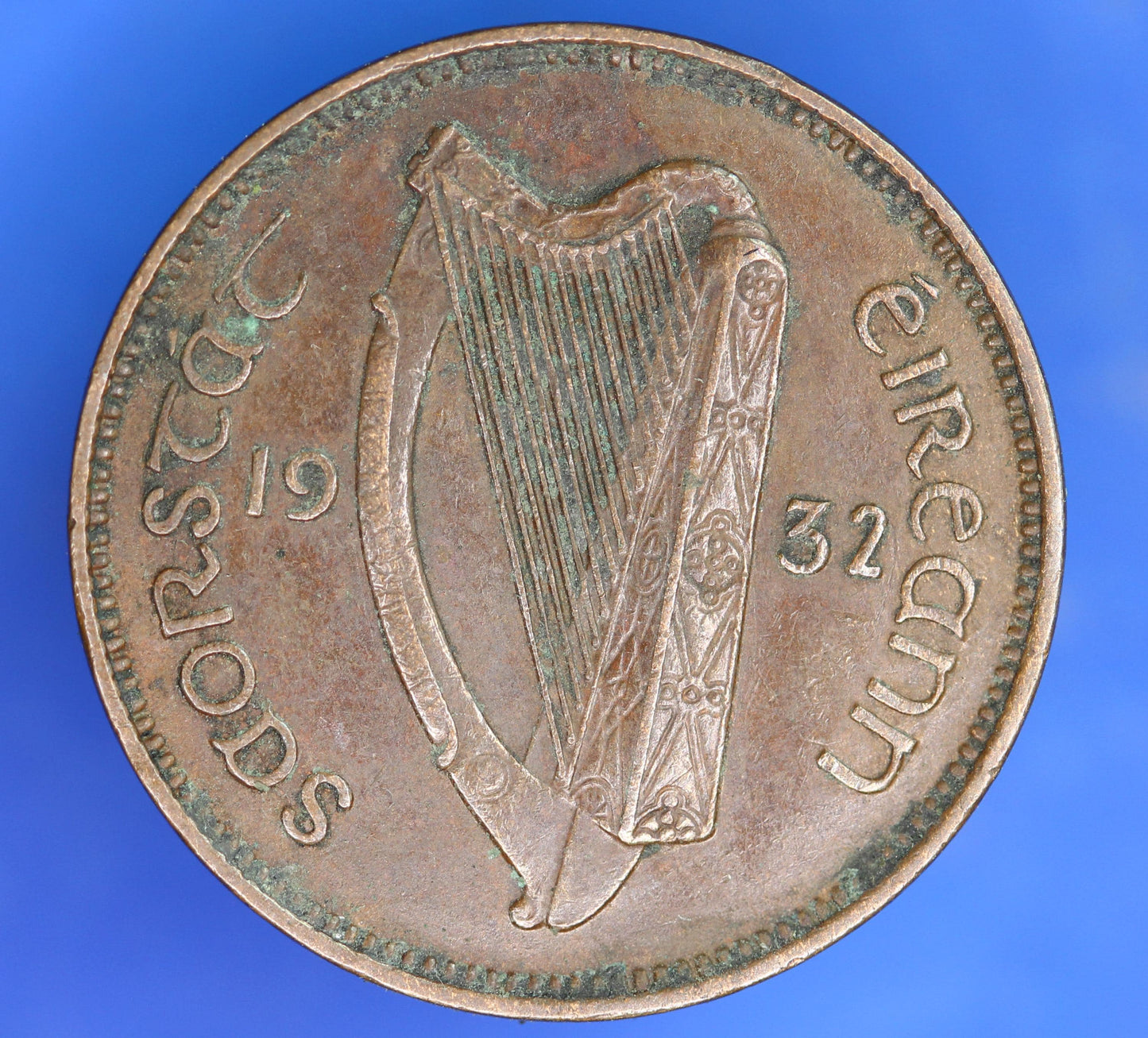 1932 Irish farthing, quarter penny EIRE Ireland coin, Woodcock, high grade [06/26 35294]