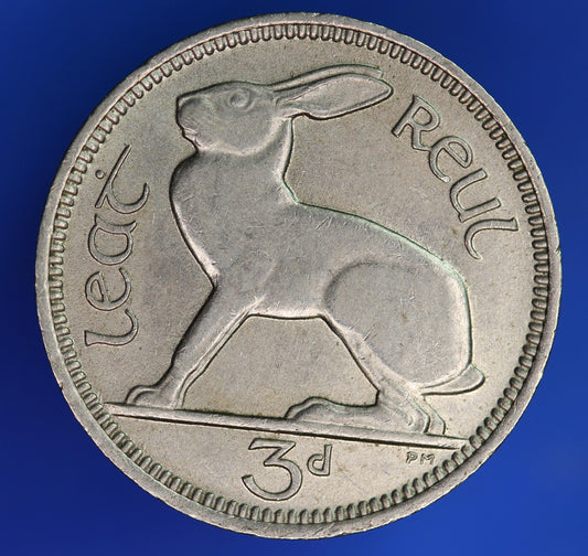 GENUINE 1966 Irish Threepences Ireland EIRE, Hare coin [06/26 35305]