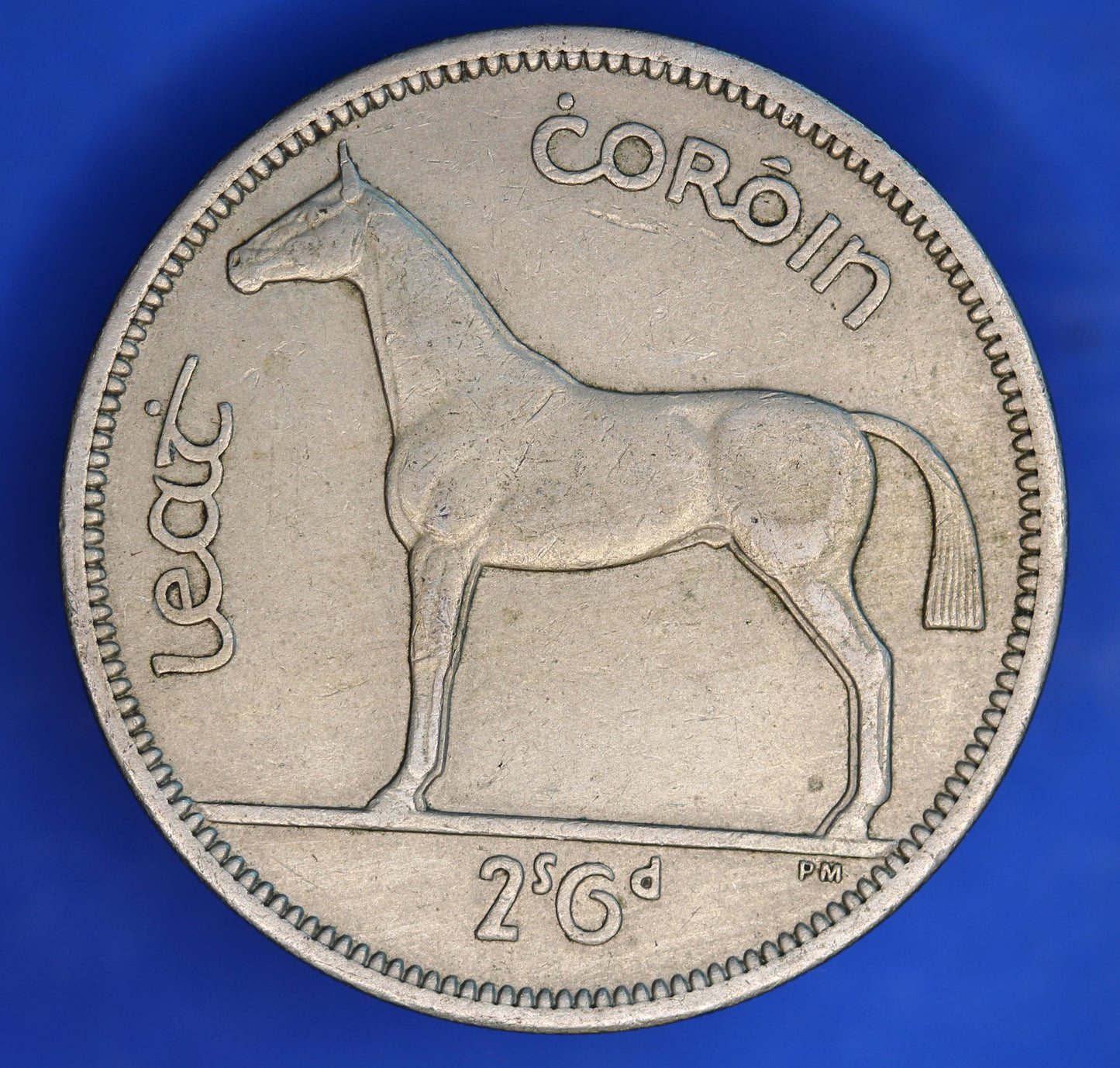GENUINE 1961 Irish Half Crown 2/6 Ireland EIRE coin, Hunter Horse [07/26 35251]