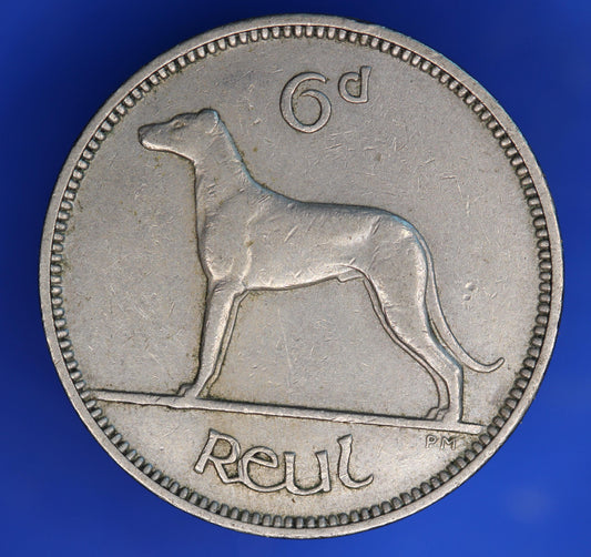 1949 Irish Sixpences 6d Ireland EIRE Irish Wolfhound coin [07/26 35248]