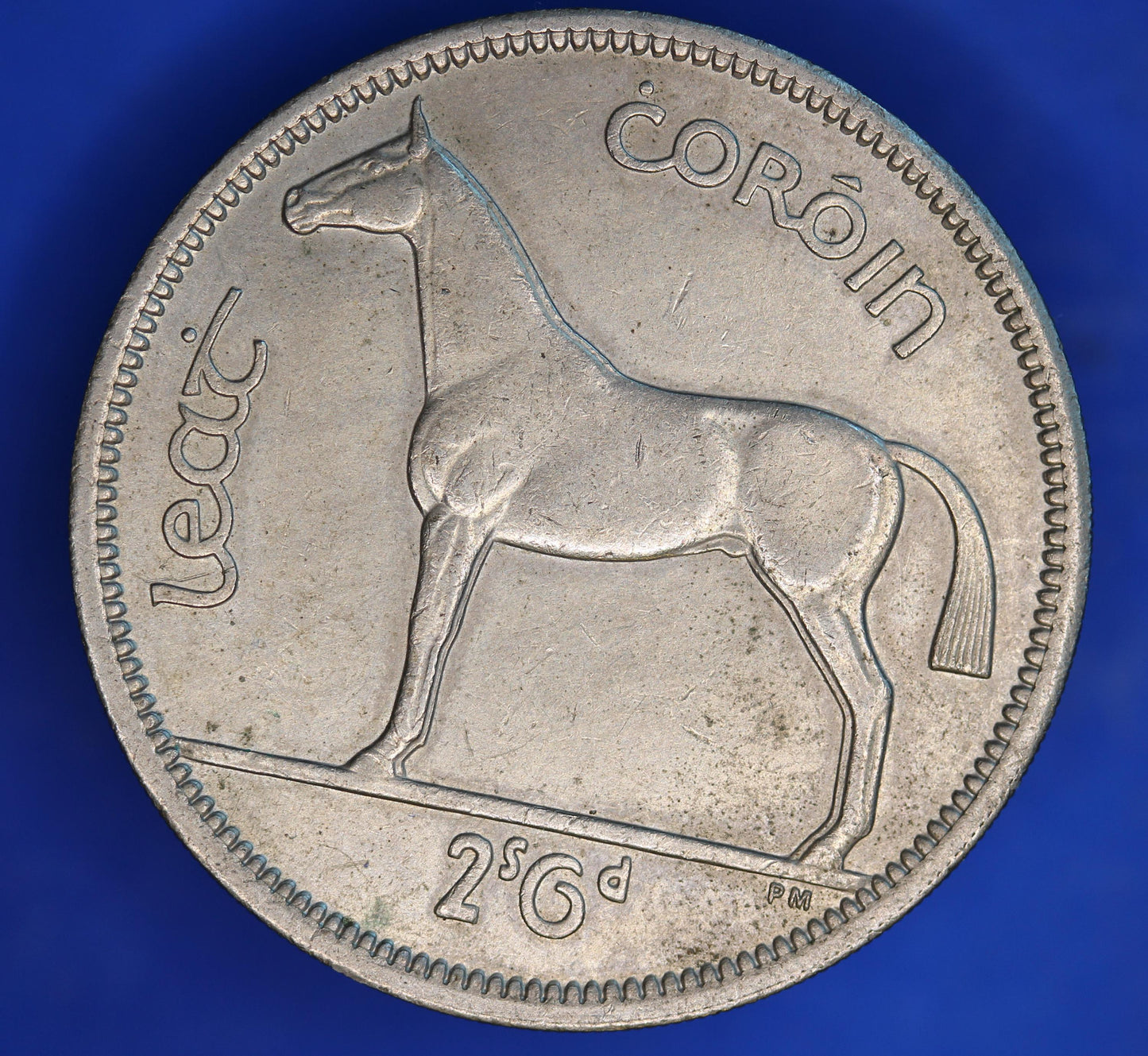 GENUINE 1966 Irish Half Crown 2/6 Ireland EIRE coin, Hunter Horse [07/26 35250]