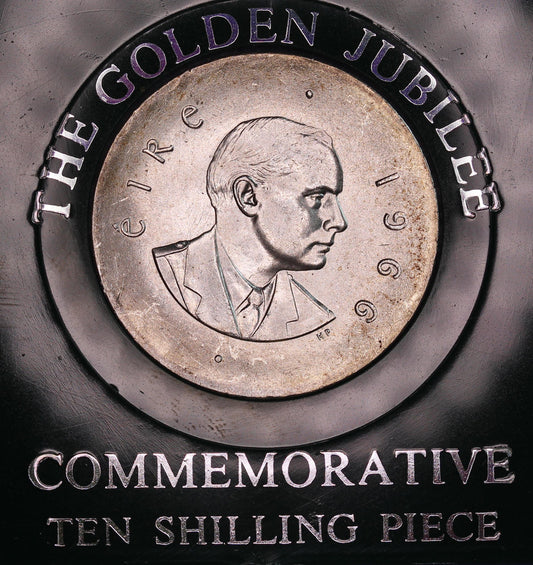 1966 Ireland Eire Irish Padraig Pearse Ten Shilling coin 83.3% silver [07/26 35465]