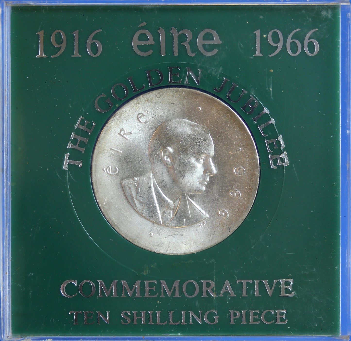 1966 Ireland Eire Irish Padraig Pearse Ten Shilling coin 83.3% silver [07/26 35465]