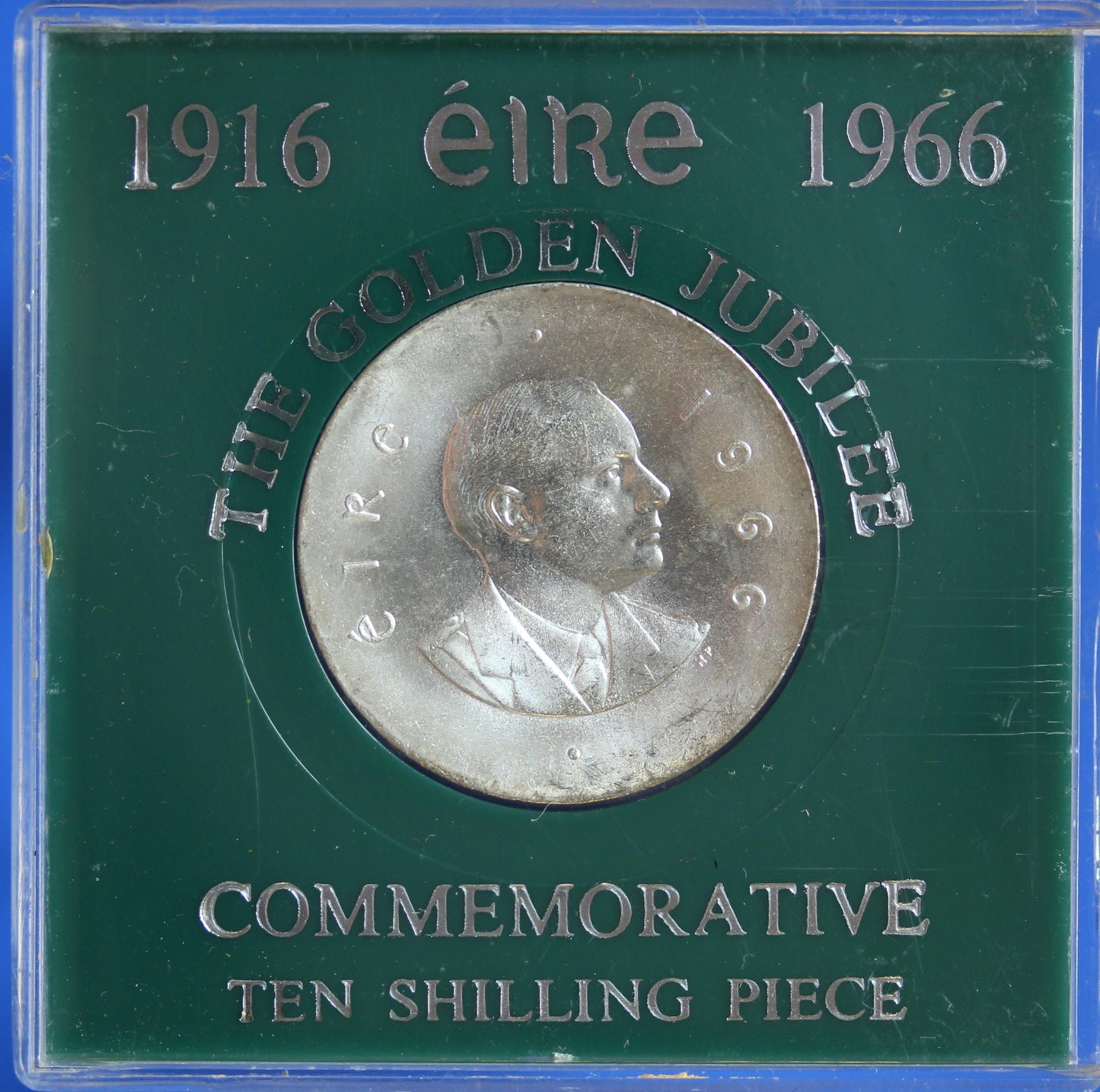 1966 Ireland Eire Irish Padraig Pearse Ten Shilling coin 83.3% silver [07/26 35466]
