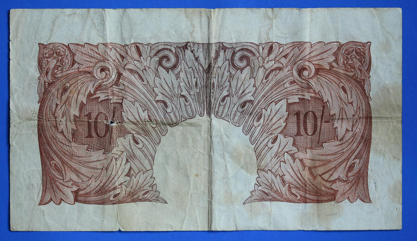 1950 Bank of England  10 shillings Beale Prefix "N18Z" banknote, Elizabeth II            [07/26 35500]