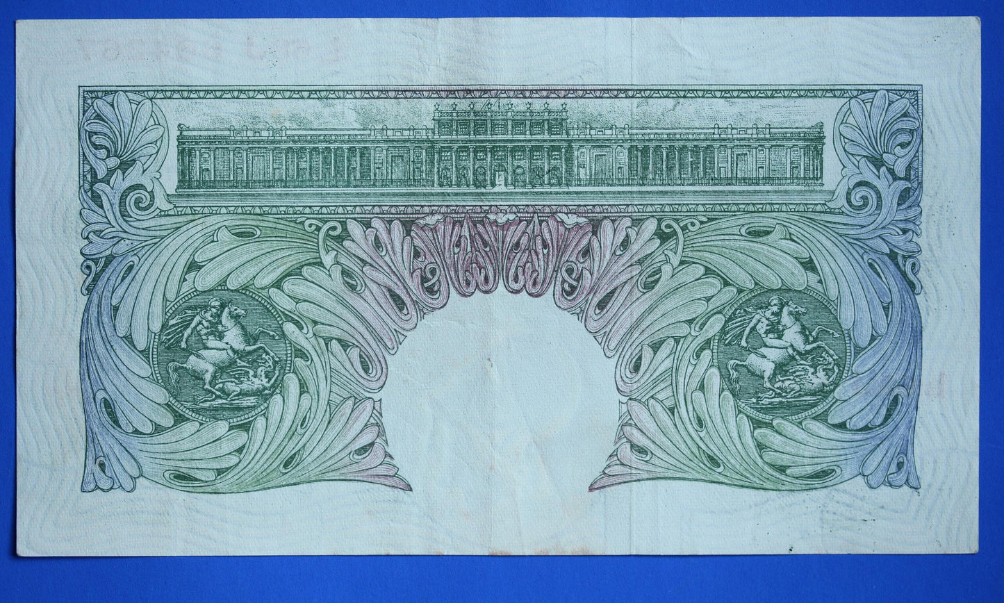 1955 Bank of England One pound, O'Brien "L68J" banknote  [07/26 35503]