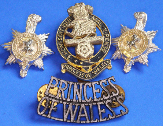 British Army Militaria - Princess of Wales's Royal Regiment, Cap and Collar badges    [07/26 35524]