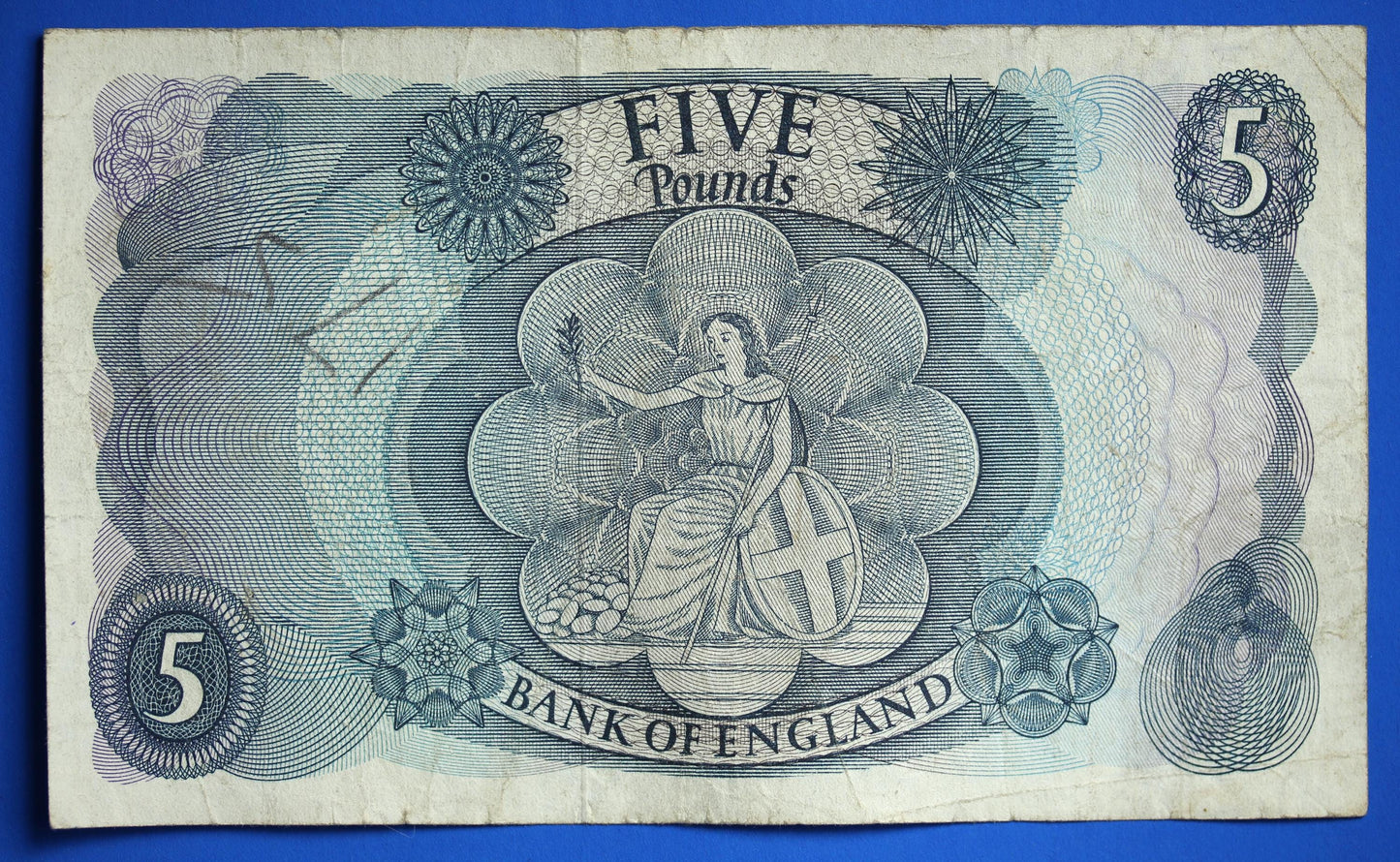 1967 Bank of England Five Pound, Fforde Prefix "R73" banknote  [07/26 35441]