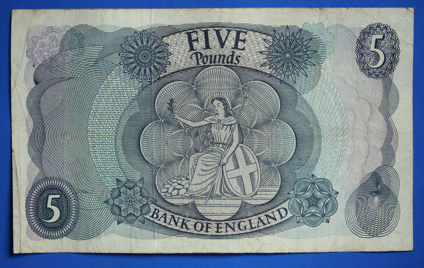 1967 Bank of England Five Pound, Fforde Prefix "R25" banknote  [07/26 35442]