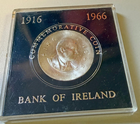 1966 Ireland Eire Irish Padraig Pearse Ten Shilling coin 83.3% silver [07/26 35462]