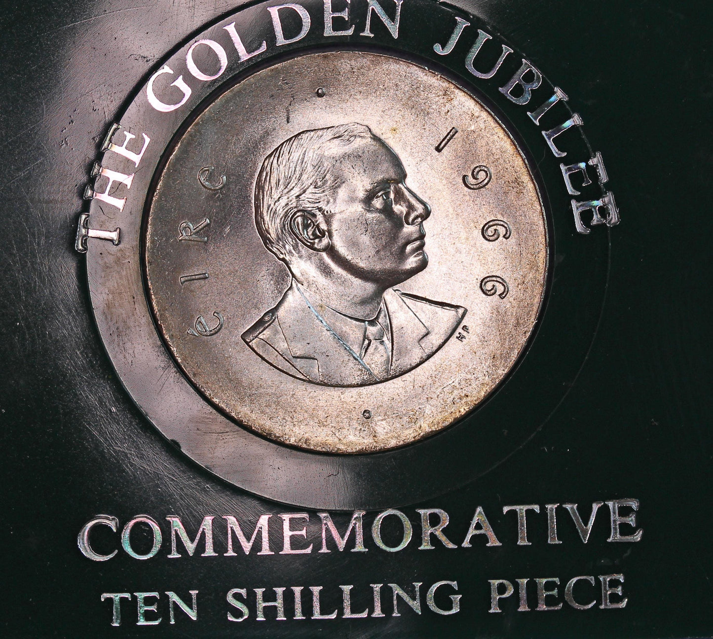 1966 Ireland Eire Irish Padraig Pearse Ten Shilling coin 83.3% silver [07/26 35466]