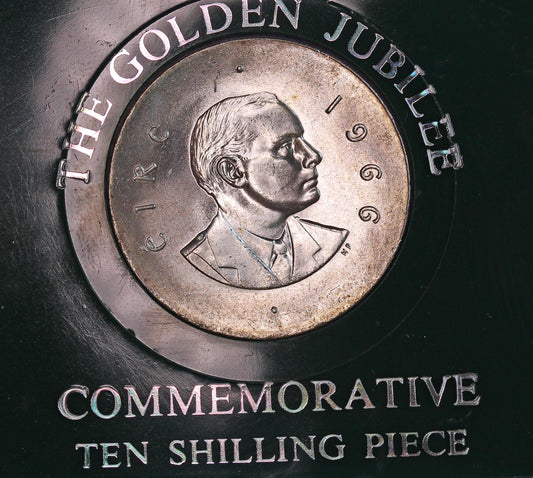 1966 Ireland Eire Irish Padraig Pearse Ten Shilling coin 83.3% silver [07/26 35466]