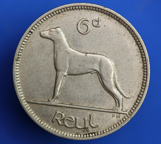 1928 Irish Sixpences 6d Ireland EIRE, Irish Wolfhound coin [08/26 35605]