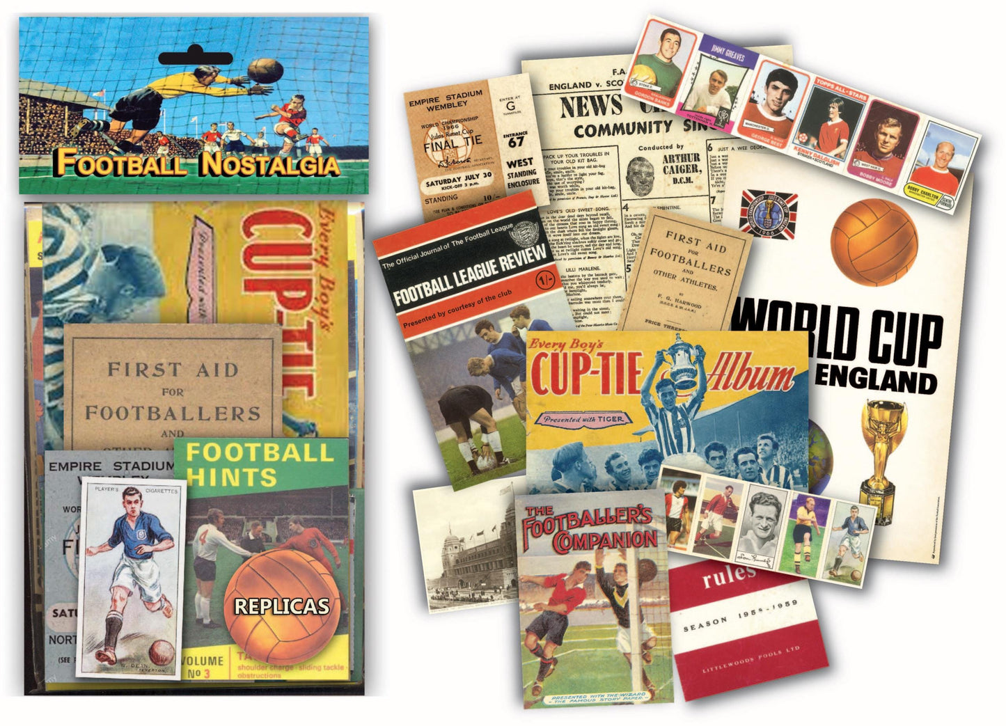 Reproduction: British Football Nostalgia memorabilia pack [FOOTPK1]