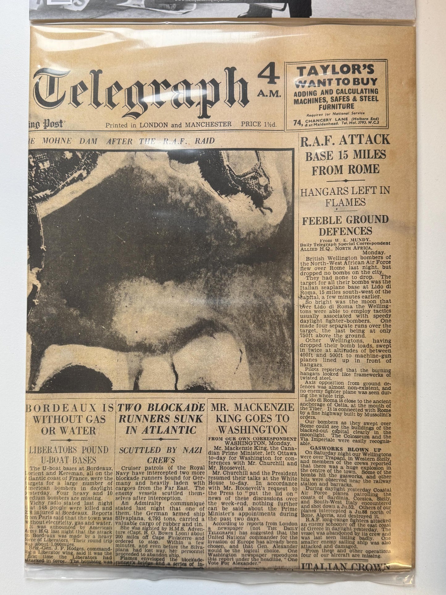 Reproduction: Dambusters newspaper(WW2) [WW2NP2]