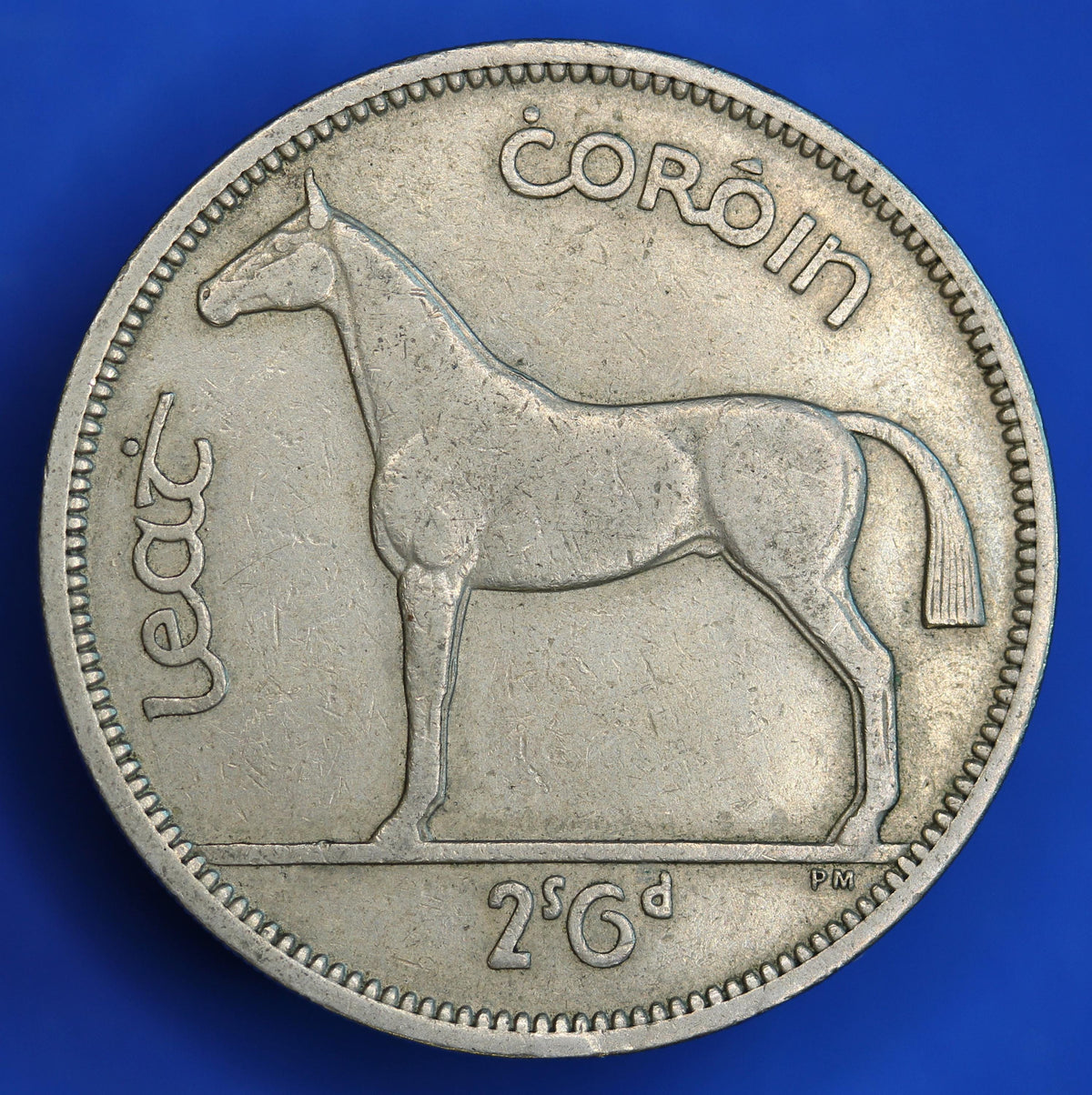 GENUINE 1955 Irish Half Crown 2/6 Ireland EIRE coin, Irish Hunter [09/26 35569]