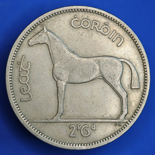 GENUINE 1955 Irish Half Crown 2/6 Ireland EIRE coin, Irish Hunter [09/26 35569]