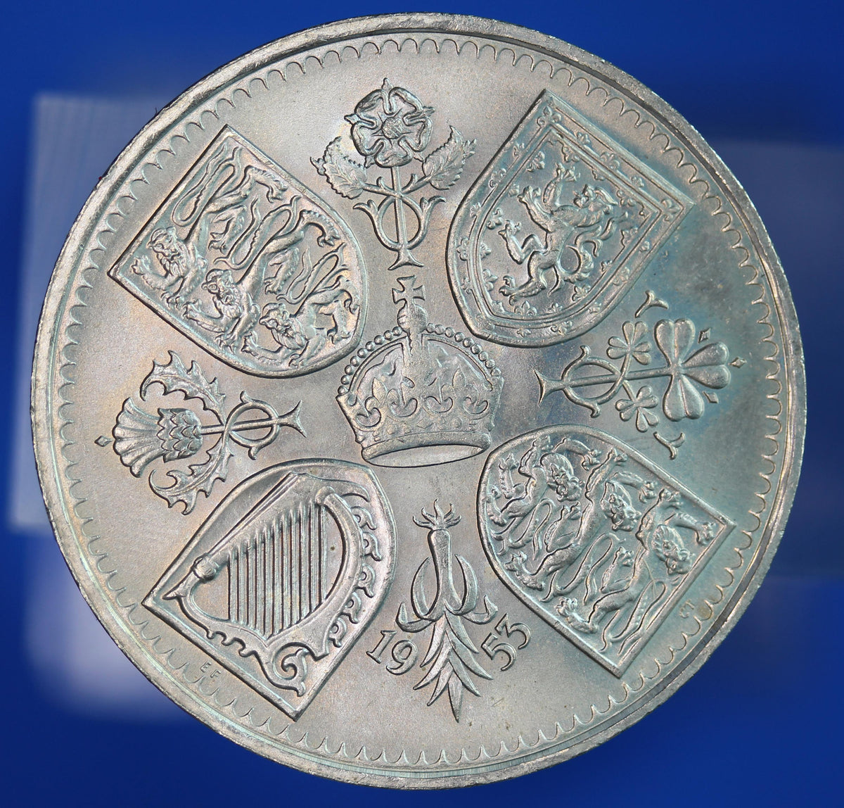 British Coin -  1953 Elizabeth II Coronation Crown, five shillings coin, Boxed  [09/26 35796]