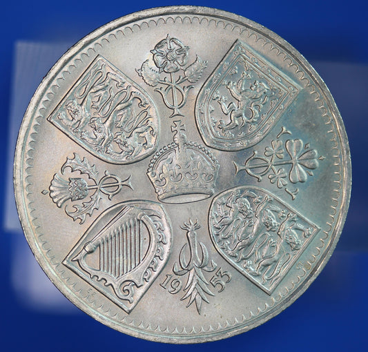 British Coin -  1953 Elizabeth II Coronation Crown, five shillings coin, Boxed  [09/26 35796]