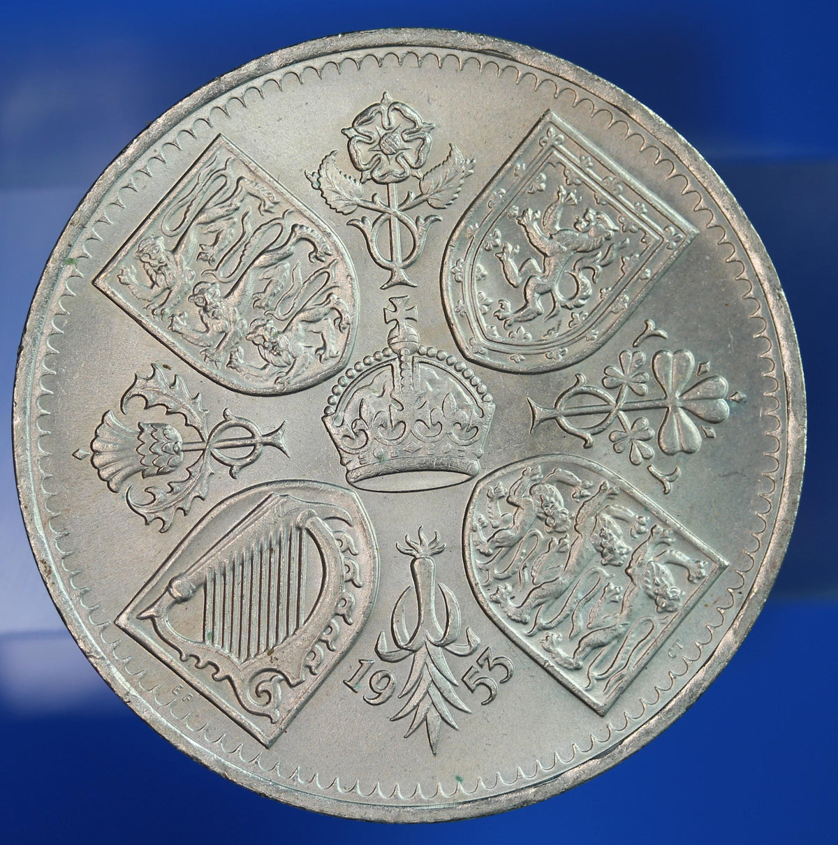 British Coin -  1953 Elizabeth II Coronation Crown, five shillings coin, Boxed  [09/26 35797]