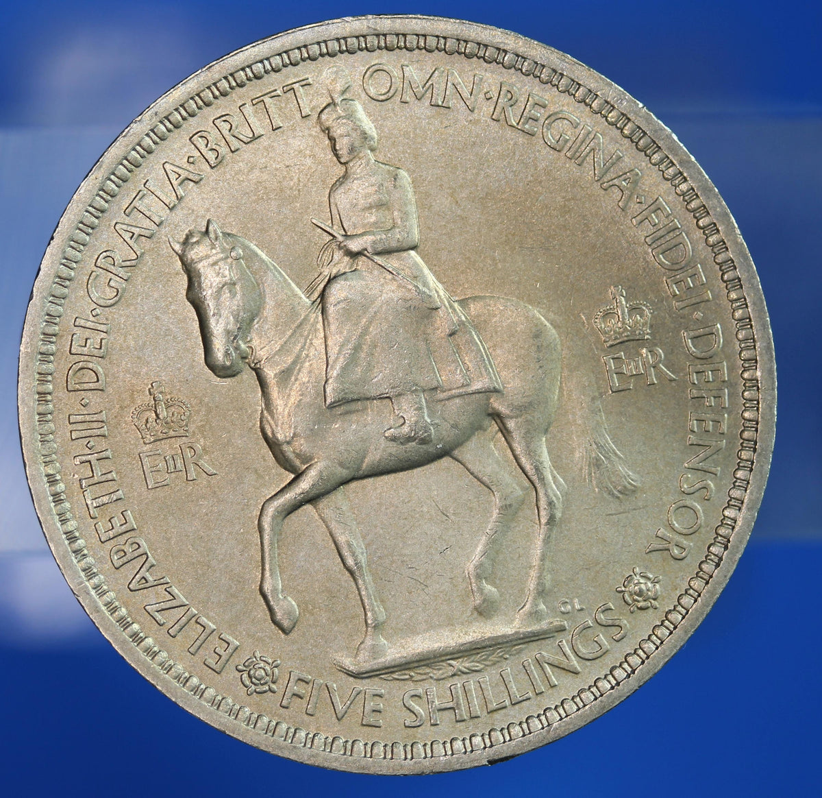 British Coin -  1953 Elizabeth II Coronation Crown, five shillings coin, Boxed  [10/26 35794]