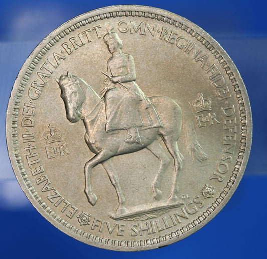 British Coin -  1953 Elizabeth II Coronation Crown, five shillings coin, Boxed  [10/26 35794]