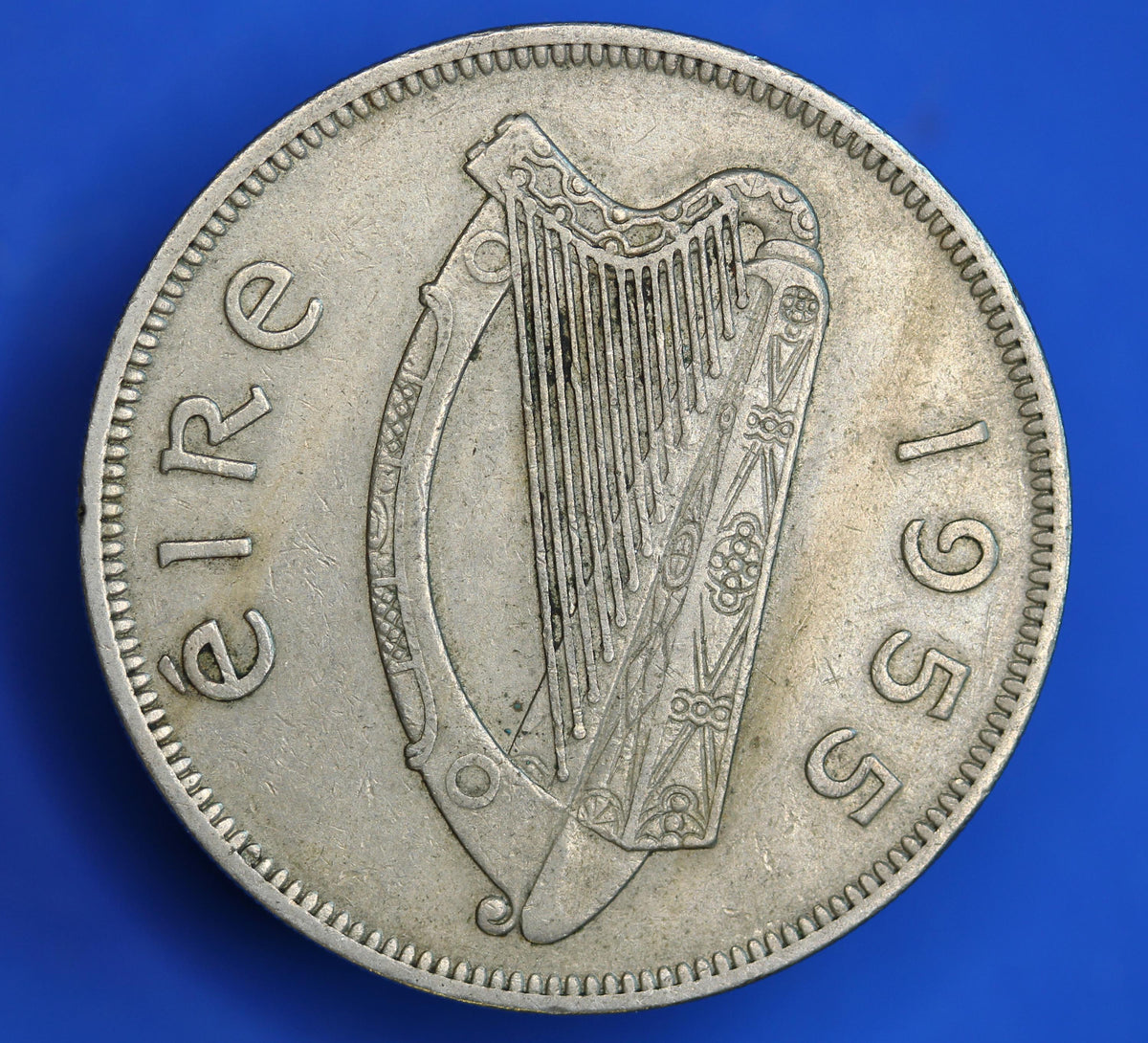 GENUINE 1955 Irish Half Crown 2/6 Ireland EIRE coin, Irish Hunter [09/26 35569]
