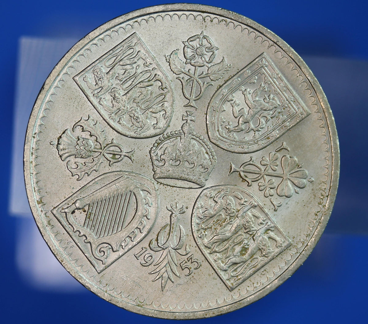 British Coin -  1953 Elizabeth II Coronation Crown, five shillings coin, Boxed  [09/26 35795]