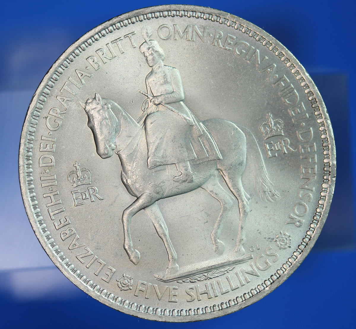 British Coin -  1953 Elizabeth II Coronation Crown, five shillings coin, Boxed  [09/26 35797]