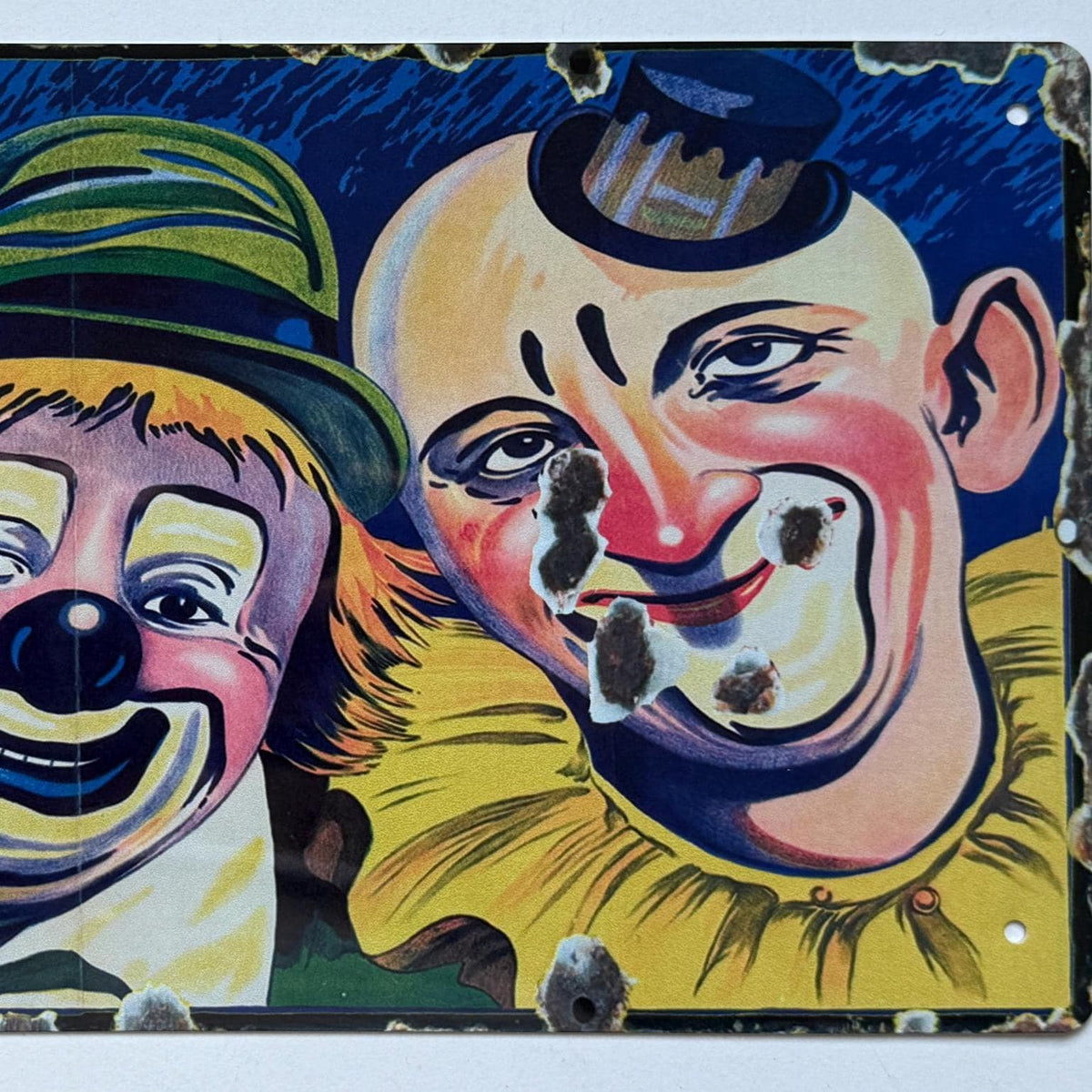 Metal Vintage Style Sign Circus Advertising, Three Clowns 12x6 inch               [CIRC03]