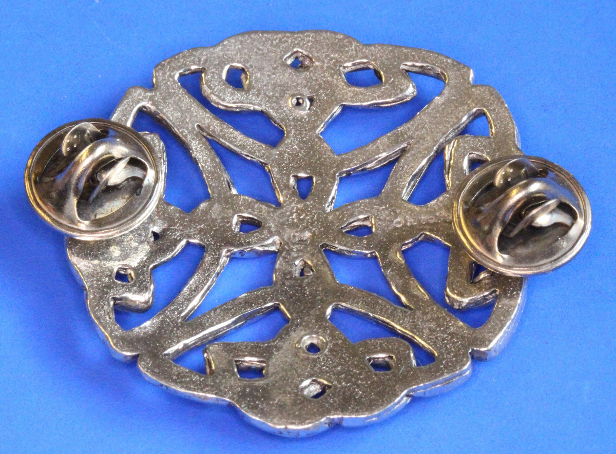 Large Celtic Open Pin Badge, 42mm, supplied on a pin with clasps [PP G39]