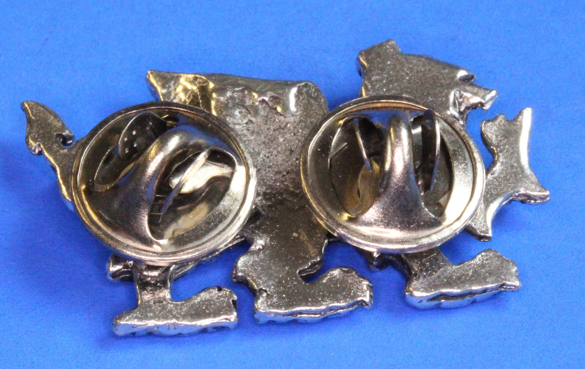 Welsh Dragon Pin Badge, 33x20mm, supplied on a pin with clasps [PP G51]