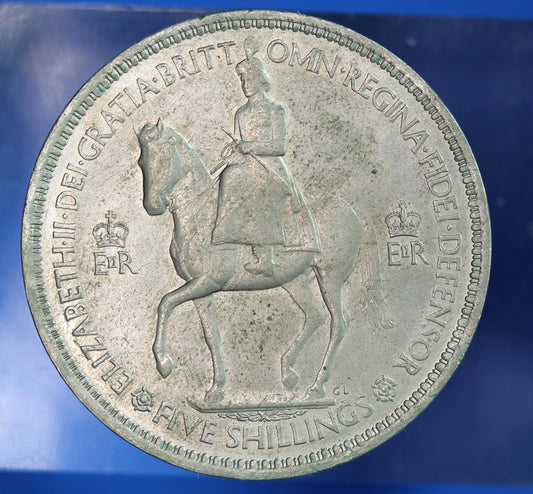 British Coin -  1953 Elizabeth II Coronation Crown, five shillings coin  [10/26 35792]