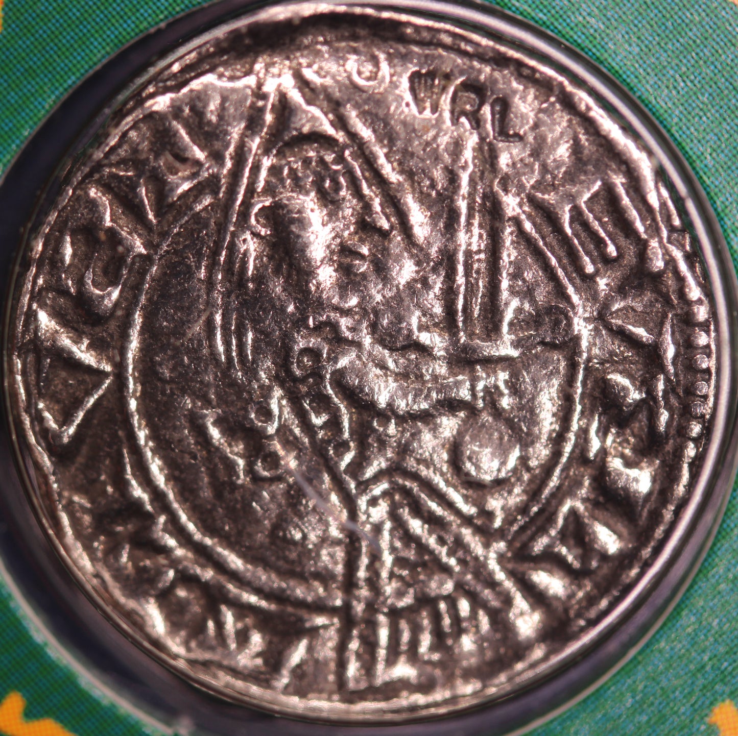 REPRODUCTION Medieval Coins William I & Stephen in information folder  [MED1CP]