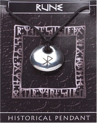 Viking Rune Stone Pendant - Love on a waxed cord, with information card [RUNEL]