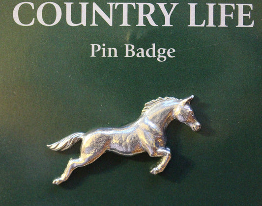 Horse Pin Badge - Pewter, Country Life (40mm long) [CLHORPPIN]