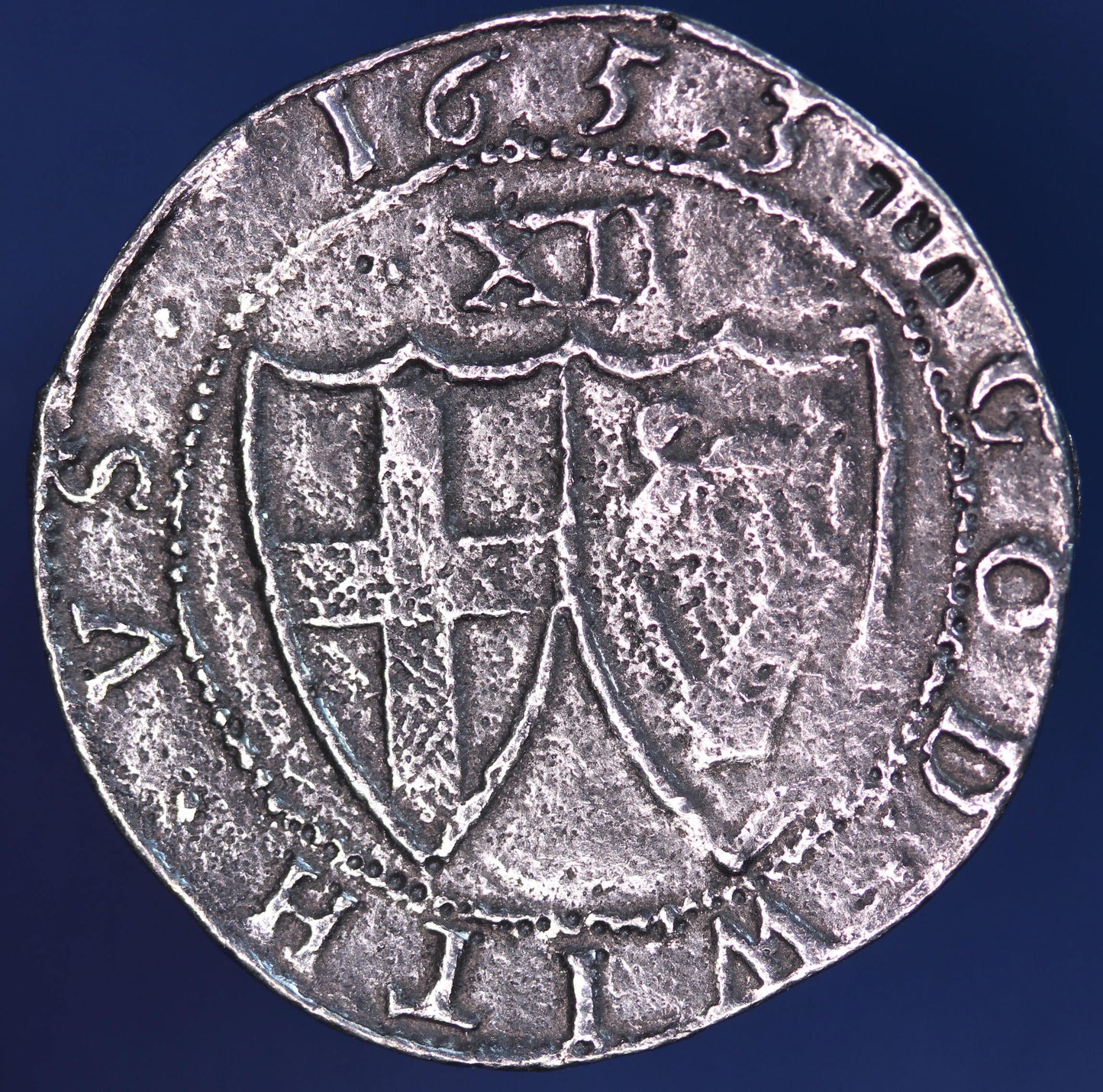 REPRODUCTION Oliver Cromwell English Civil War Commonwealth 1653  Shilling 1/- coin 29mm [CRCOINCST]