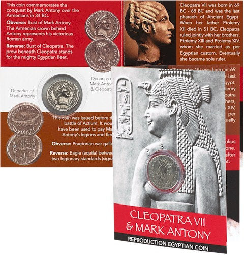 REPRODUCTION Roman coin, Cleopatra & Mark Antony Coin Pack - Busts Denarius [CBUSCP]